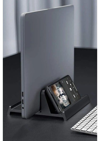 Genişliği Ayarlanabilir Masa Üstü Tablet Telefon Tutucu Stand Siyah Dikey Tablet Tutucu Stand