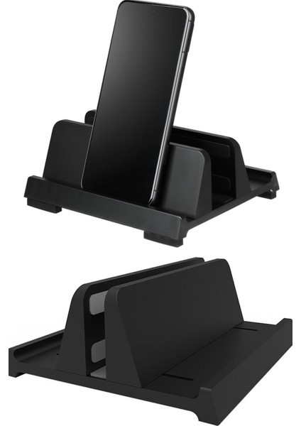 Genişliği Ayarlanabilir Masa Üstü Tablet Telefon Tutucu Stand Siyah Dikey Tablet Tutucu Stand