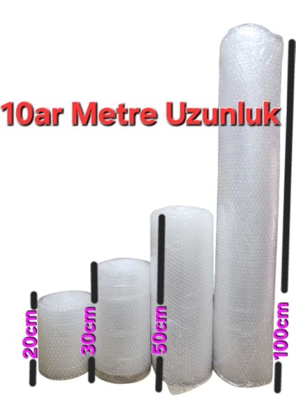 Ebatlı Balonlu Naylon 20+30+50+100 cm x Toplamda 40 Metre Pat Pat Naylon Ambalaj Paketleme Naylonu