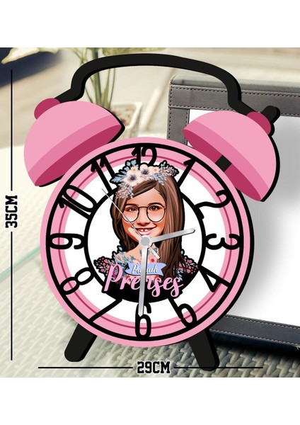 Kişiye Özel Prenses Karikatürlü Retro Çalar Saat Tasarımlı Kabartma Figürlü Ahşap Çocuk Duva fiyatları