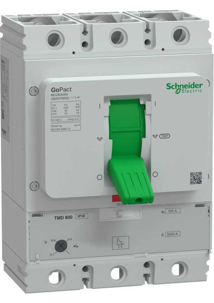Electric G80N3TM500 Gopact Mccb 800N 50KA 3P3D 500A Ayar Sahalı