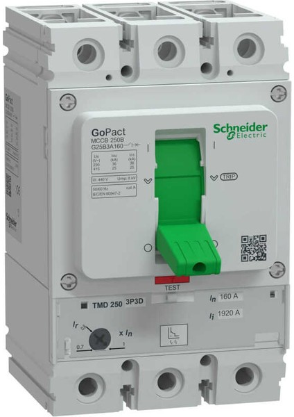 Electric G25B3A200 Gopact Mccb 250B 25KA 3P3D 200A Ayar Sahalı