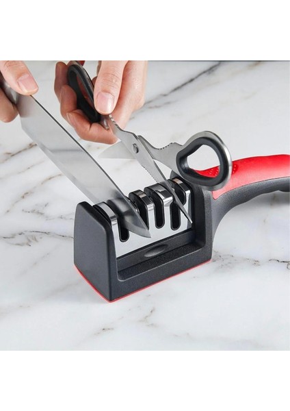 4 Aşamalı Kaydırmaz Bıçak Makas Bileme Aracı