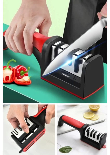 4 Aşamalı Kaydırmaz Bıçak Makas Bileme Aracı
