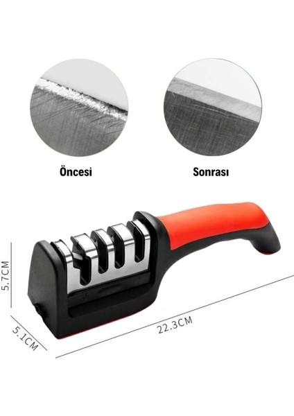 4 Aşamalı Kaydırmaz Bıçak Makas Bileme Aracı