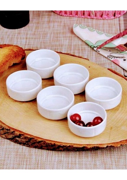 6 Adet Reçellik Bal Sosluk Porselen Şık Kahvaltılık Sosluk