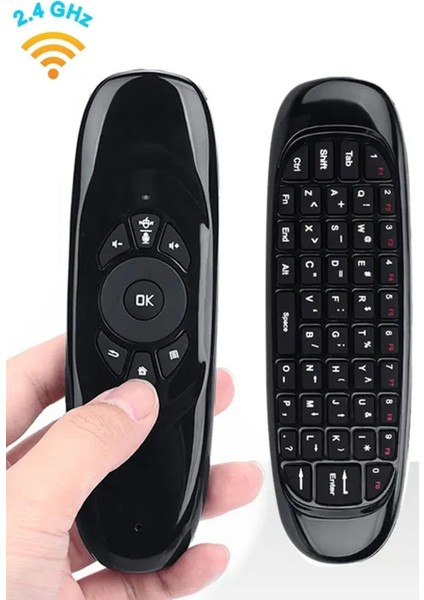 Kablosuz Mouse ve Klavye Özellikli Akıllı Kumanda Hem Mouse Hem Klavye Hem Kumanda 3ü1 Arada Uyumlu