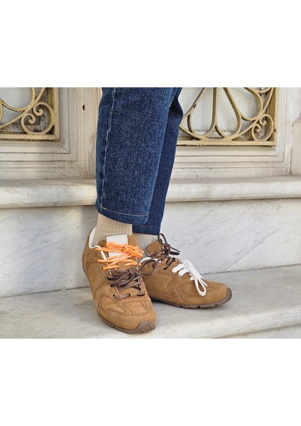 Süet Düz Taban Miu Miu Modeli Kadın Bağcıklı Rahat Spor Ayakkabı indirimleri