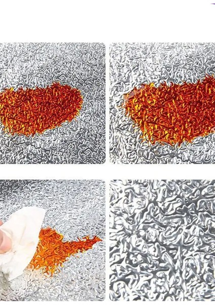 Mutfak Tezgah Üstü Çekmece Içi Folyo Kaplama Gümüş Yapışkanlı 10 Metre x 40 cm Kolay Silinir