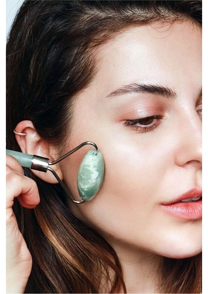 Profesyonel Doğal Yüz Canlandırıcı 2 Taraflı Yüz Rulosu & Yeşim Taşı & Maske Jel Fırça fırsatları