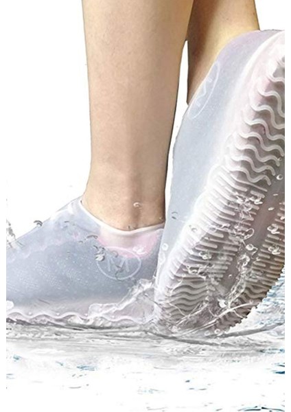 Silikon Yağmur Koruyucu Ayakkabı Kılıfı Kaymaz Dayanıklı Su Geçiremez Yağmurluk (40-46)