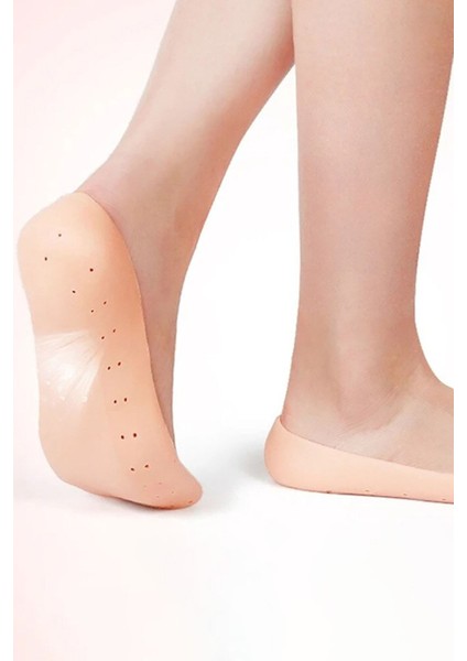 Yumuşak Silikon Rahat Patik Çorap Patik Topuk Çatlak Gideren Ayak Bakım Aleti Bir Çift