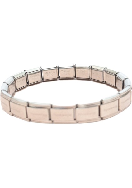 Çelik Bileklik İtalyan Charm Model Unisex Birbirine Geçmeli 18 cm Gümüş (Silver) fiyatları
