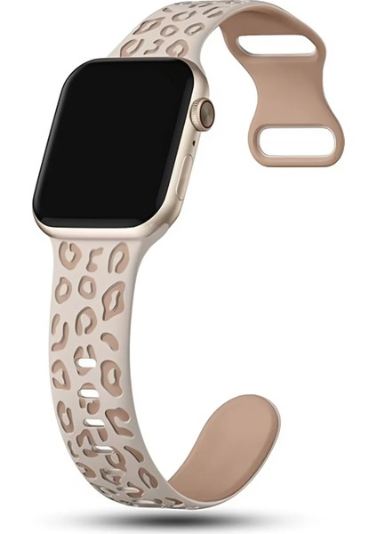 Watch 10 42MM 6 7 8 9 Se Uyumlu 38-40-41MM Leopar Desenli Silikon Spor Kordon fiyatları