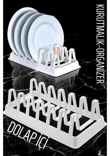 Tabak Düzenleyici Kurutmalık Dolap Içi Tencere Kapak Organizer Beyaz 721351
