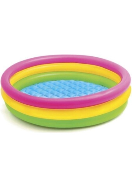 Activeshop 114 CMX25 cm Şişme Tabanlı Havuz+ 130 Adet Top+ Devir-Kazan Kutular ve El Pompası