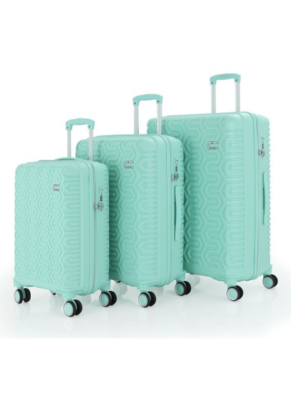 Üçlü Polipropilen Valiz Seti V377 - Mçs Kırılmaz Silikon Valiz Set
