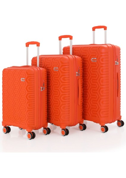 Üçlü Polipropilen Valiz Seti V377 - Mçs Kırılmaz Silikon Valiz Set