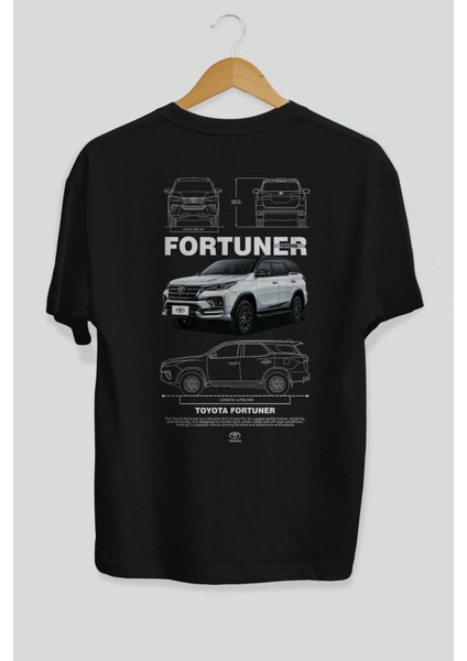 Toyota Fortuner Arka Baskılı Oversize T-Shirt Erkek Kadın Unisex %100 Pamuk Bisiklet Yaka Tişort fiyatları
