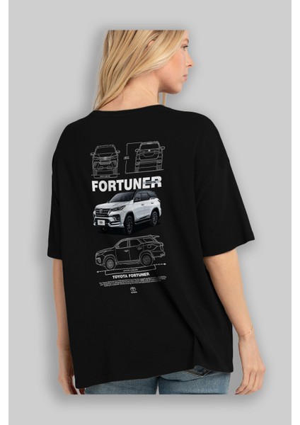 Toyota Fortuner Arka Baskılı Oversize T-Shirt Erkek Kadın Unisex %100 Pamuk Bisiklet Yaka Tişort fırsatları