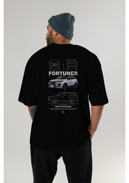 Toyota Fortuner Arka Baskılı Oversize T-Shirt Erkek Kadın Unisex %100 Pamuk Bisiklet Yaka Tişort indirimleri