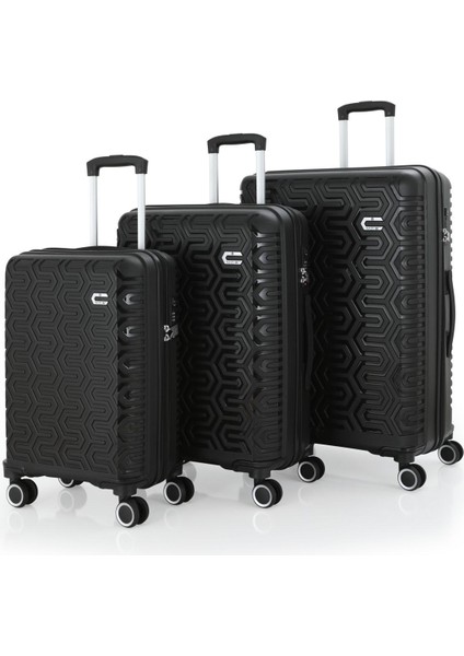 Üçlü Polipropilen Valiz Seti V377 - Mçs Kırılmaz Silikon Valiz Set