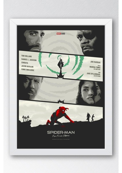 Spider Man Far From Home Çerçeveli Tablo - Örümcek Adam Fim Posteri Tablo