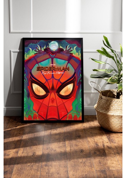 Spider Man Çerçeveli Tablo - Örümcek Adam Evden Uzakta Fim Posteri Tablo fiyatları