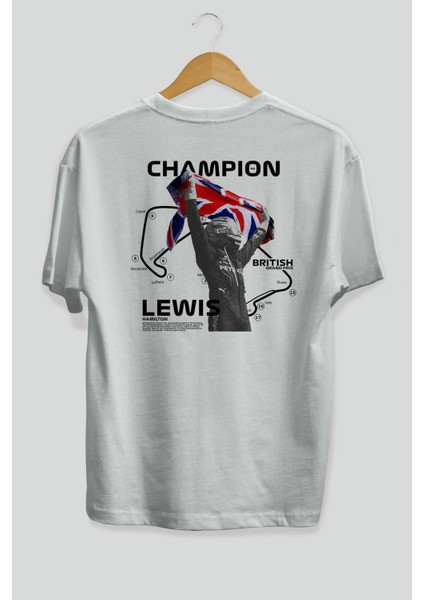 Lewıs H Sılverstone Arka Baskılı Oversize T-Shirt Erkek Kadın Unisex %100 Pamuk Bisiklet Yaka Tişort fiyatları