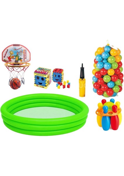 Havuz Bowling Bultak Basketbol Pota 100 Havuz Topu Set