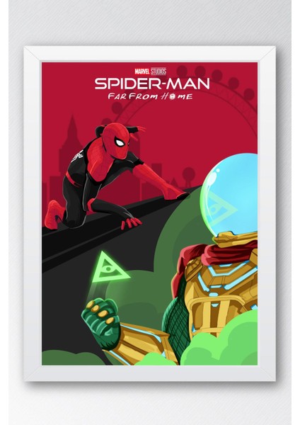 Spider Man Çerçeveli Tablo - Örümcek Adam Evden Uzakta Fim Posteri Tablo