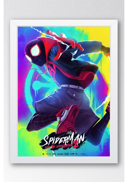 Spider Man Çerçeveli Tablo - Örümcek Adam Örümcek Evreninde Fim Posteri Tablo
