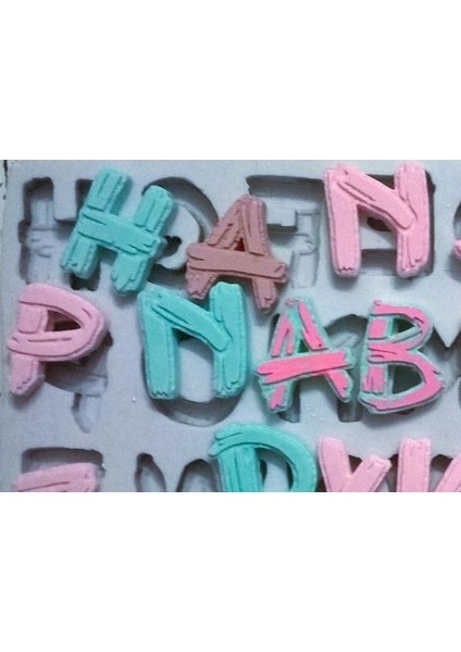 Odun Görünümlü Harf Alfabe Silikon Kalıp K-031