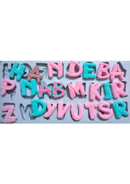 Odun Görünümlü Harf Alfabe Silikon Kalıp K-031 indirimleri