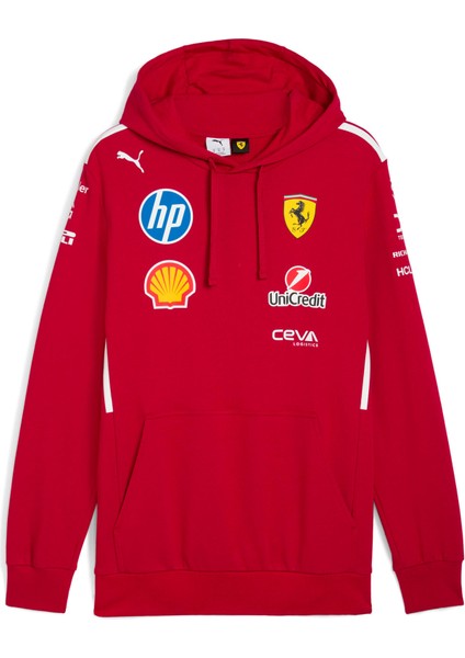 Scuderıa Ferrarı 2025 Team Erkek Kapüşonlu Sweatshırt