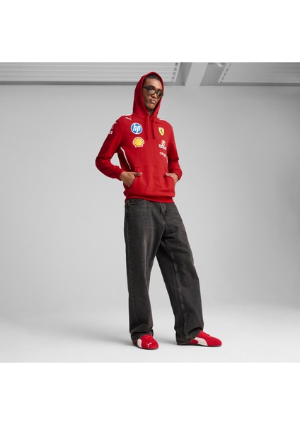 Scuderıa Ferrarı 2025 Team Erkek Kapüşonlu Sweatshırt