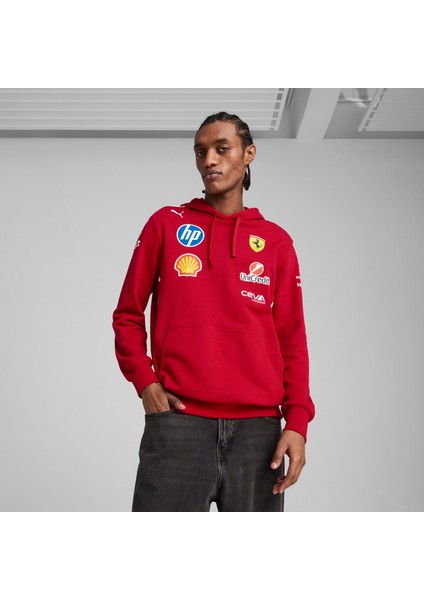 Scuderıa Ferrarı 2025 Team Erkek Kapüşonlu Sweatshırt