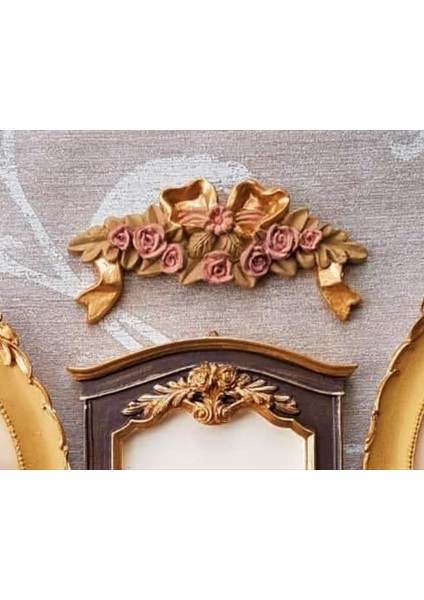 Kurdele Gül Çiçek Aplik Dekor 15CM Silikon Kalıp K-032