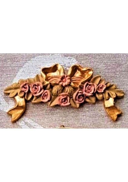 Kurdele Gül Çiçek Aplik Dekor 15CM Silikon Kalıp K-032