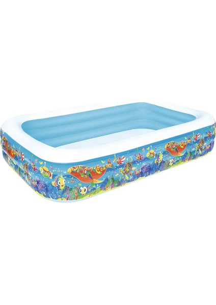 Okyanus Desenli Şişme Aile Havuzu - 54121 Inflatable Family Play Pool