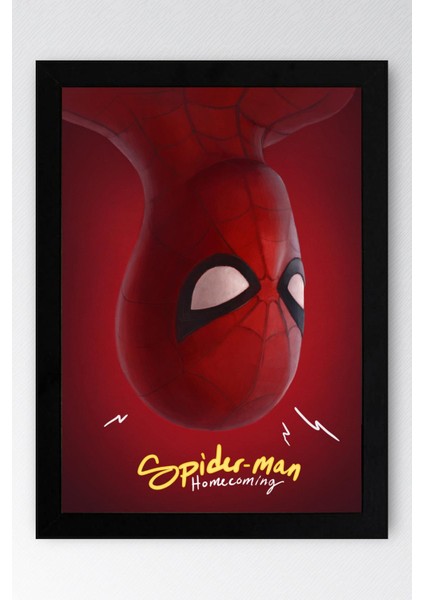 Spider Man Çerçeveli Tablo - Örümcek Adam Eve Dönüş Fim Posteri Tablo