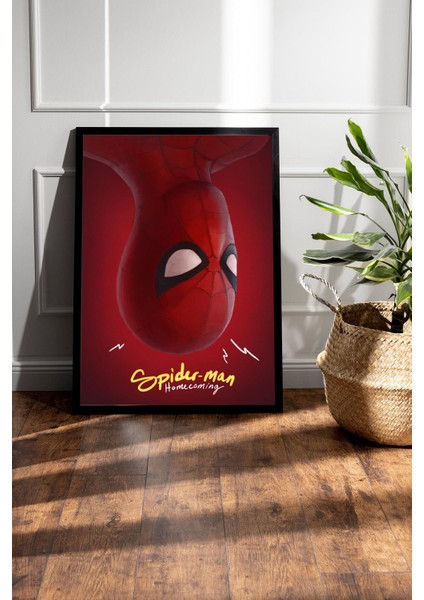 Spider Man Çerçeveli Tablo - Örümcek Adam Eve Dönüş Fim Posteri Tablo