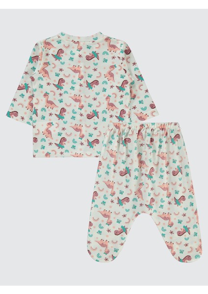 Kız Bebek Pijama Takımı 1-6 Ay Ekru fiyatları