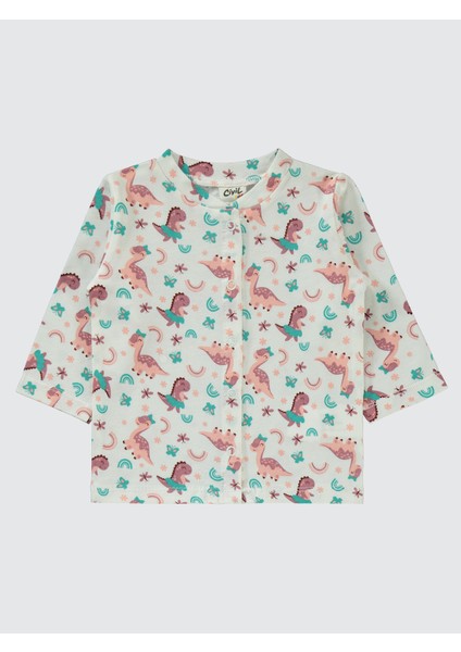 Kız Bebek Pijama Takımı 1-6 Ay Ekru modelleri
