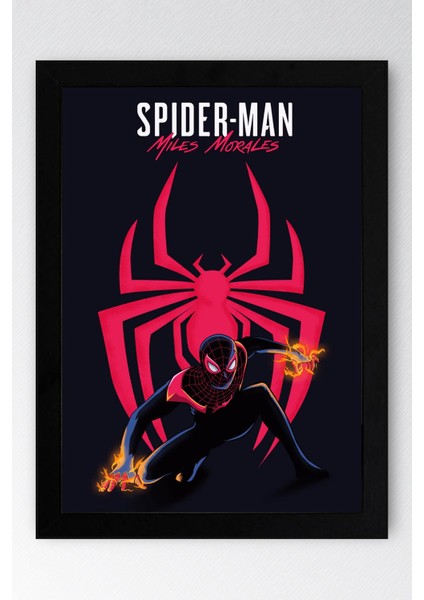 Spider Man Miles Morales Çerçeveli Tablo - Örümcek Adam Fim Posteri Tablo