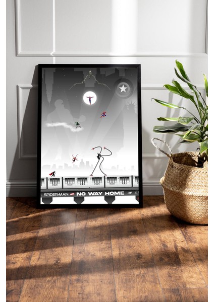 Spider Man Çerçeveli Tablo - Örümcek Adam Eve Dönüş Yok Fim Posteri Tablo fiyatları
