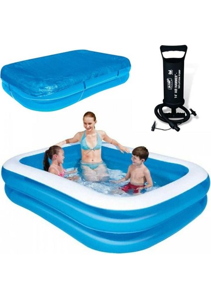 Aile Havuzu 12819 + Örtü + Pompa Set Şişme Jumbo