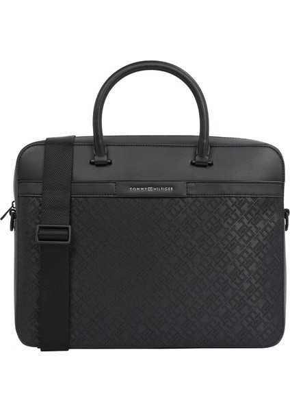 Siyah Erkek Laptop Çantası Th Monogram Computer Bag