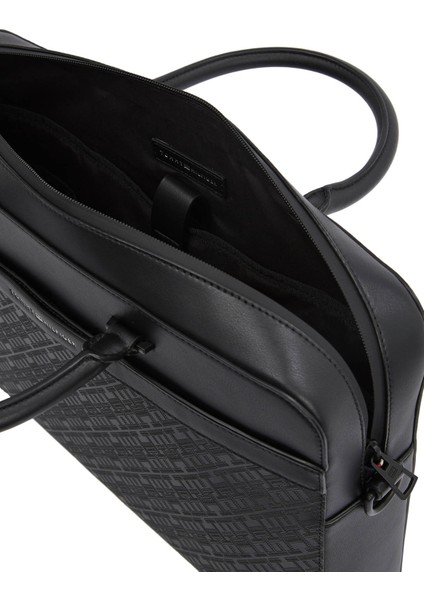 Siyah Erkek Laptop Çantası Th Monogram Computer Bag