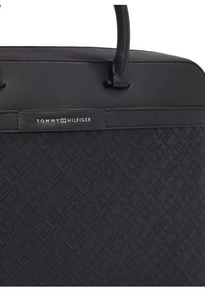 Siyah Erkek Laptop Çantası Th Monogram Computer Bag